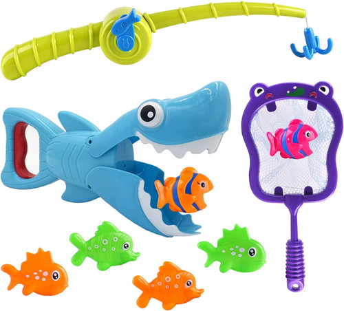 Bath Toys Shark Grabber With Fishing Game,baby Bathtub Toys For Kids 1 2 3 Year Old Boys & Girls