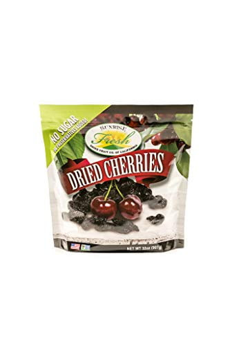 Dried Dark Sweet Cherries, 32oz Bag, Unsweetened, No Added Sugar, Sunrise Fresh Dried Fruit Co.