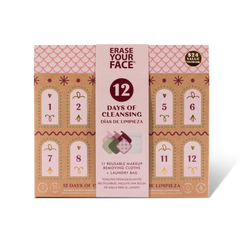 Erase Your Face 12 Days Of Cleansing Reusable Makeup Removing Cloths Advent Calendar