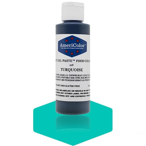 Americolor, Soft Gel Paste Food Color, Turquoise 4.5 Oz