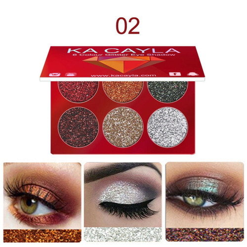 Ka Cayla 6 Colors Glitter Shimmer Eyeshadow Palette