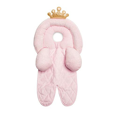 Boppy Head And Neck Support—preferred | Pink Princess Minky Design | Removable Neck Ring And Pressure Relieving Cutout | For 3- Or 5-point Harness | 0-4 Months | For Bouncers, Strollers And
