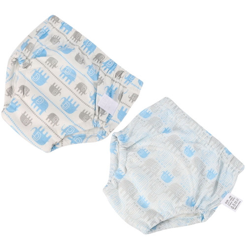Doact 2pcs Baby Training Pants, Cotton Training Nappy Underwear Potty Training Pants For Baby Boys Girls