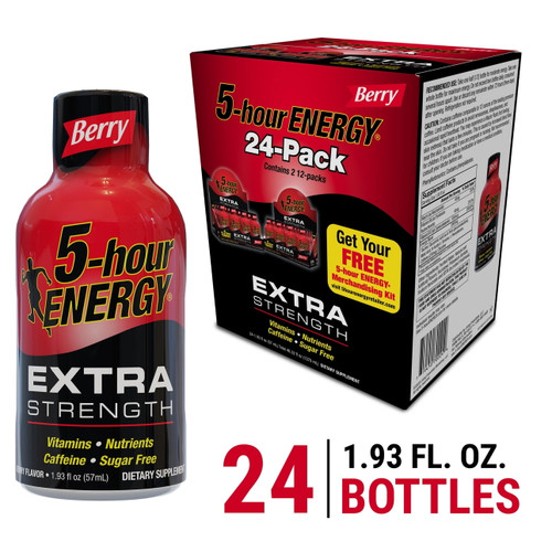 5-hour Energy Shot, Extra Strength, Berry (1.93 Oz., 24 Ct.)