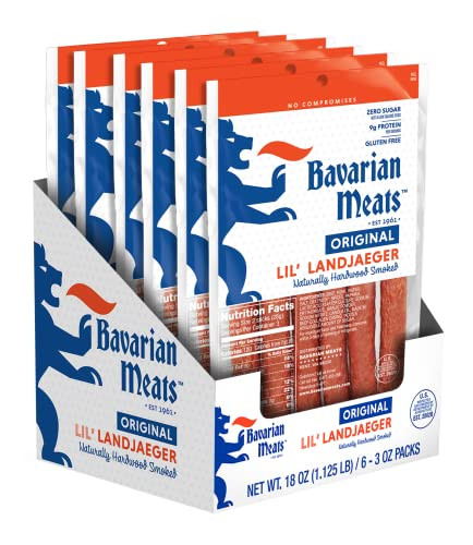 Bavarian Meats Lil' Landjaeger German Style Smoked Sausage Snack Sticks, 3 Ounce (pack Of 6)