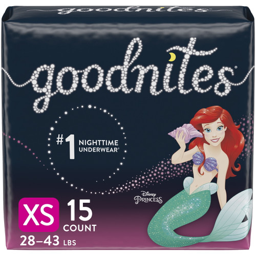 Goodnites Girls' Nighttime Bedwetting Underwear, Xs (28-43 Lb.), 15 Ct