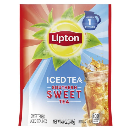 Lipton Iced Tea Mix Southern Sweet Black Tea, Caffeinated, 2 Quarts