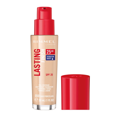 Rimmel Lasting Finish 25hr Liquid Foundation +spf20, 050 Fair Porcelain, 1 Fo