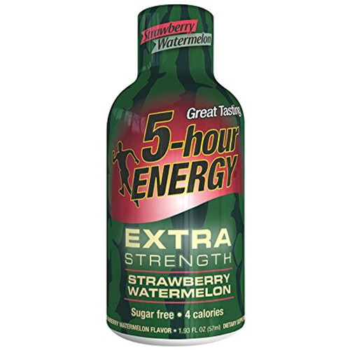 5 Hour Energy Extra Strength Drink Shot, Strawberry/watermelon, 4count