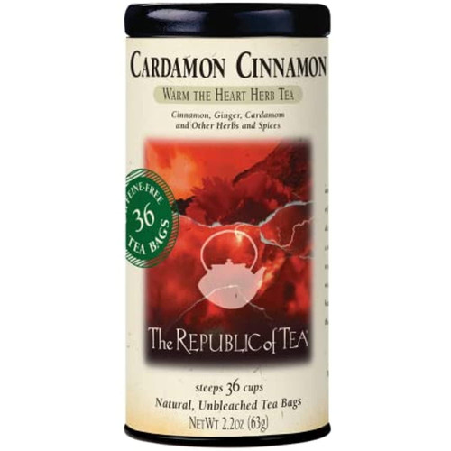 The Republic Of Tea - Cardamon Cinnamon Herbal Tea, 36 Tea Bags, Tin| Caffeine-free