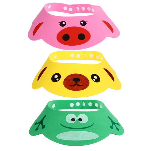 Frcolor 3pcs Adjustable Cartoon Shampoo Shower Bathing For Toddler Baby Kids