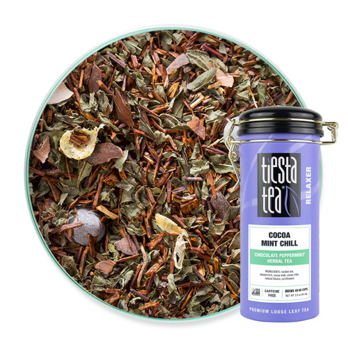 Tiesta Tea Cocoa Mint Chill, Chocolate Peppermint Loose Leaf Herbal Tea, 3 Oz