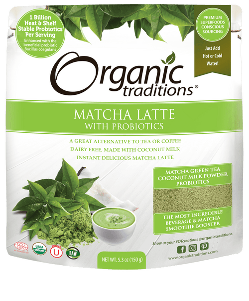 Organic Traditions, Latte Matcha Powder With Probiotics 5.3oz