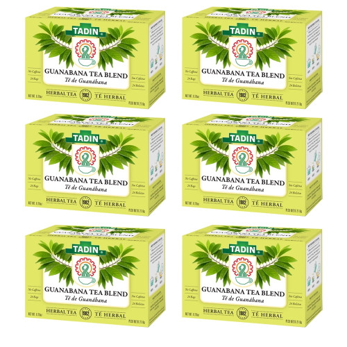 Tadin Soursop / Graviola Herbal Tea Blend. Natural Immune System Support. High In Vitamins And Antioxidants. No Caffeine. 24 Bags. 0.76 Oz. Pack Of 6