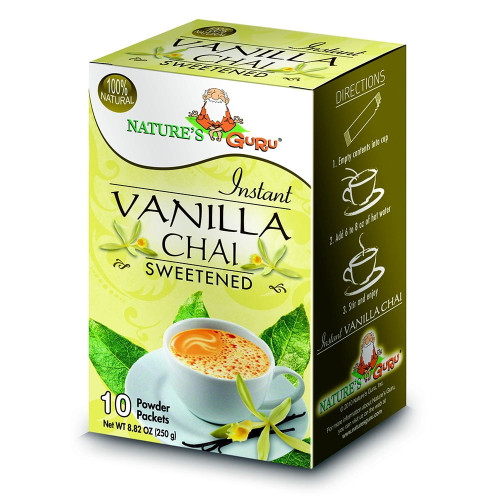 Nature's Guru Instant Chai Vanilla Chai Sweetened 10 Powder Packets Unless Noted 235594 Oc