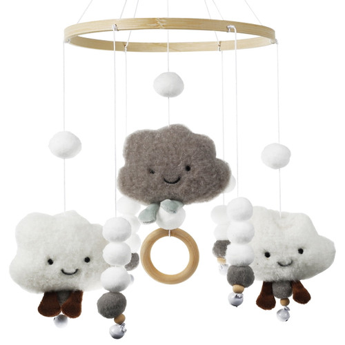 Baby Wind Chimes Baby Mobile Wind Chime 3d Clouds Mobile Bed Bell Baby Bed Hanging Game Room Decoration Wind Chimes For Boys And Girls Hanging Bed Bell Ornament Gift