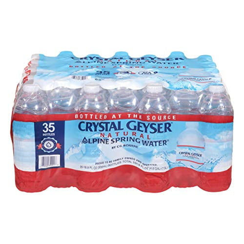 Crystal Geyser Since 1977, Alpine Spring Water Bottles Per Case 16.9oz Bottles Bottled At The Source 075140350018, 591.5 Ounce, (pack Of 35)