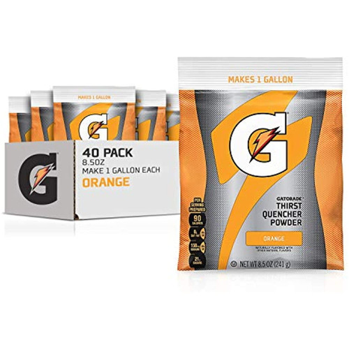 Gatorade Thirst Quencher Powder, Makes 1 Gallon / Pouch, 40 Count, Orange, 372.8 Oz