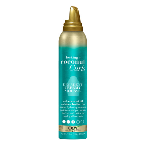 Ogx Locking + Coconut Curls Enhancing Decadent Creamy Hair Styling Mousse, 7.9 Oz