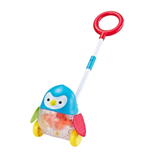 1pc Multi-functional Baby Walker Trolley Children's Toys Children Folding Cart Adjustment Height Walker(penguin Pattern)