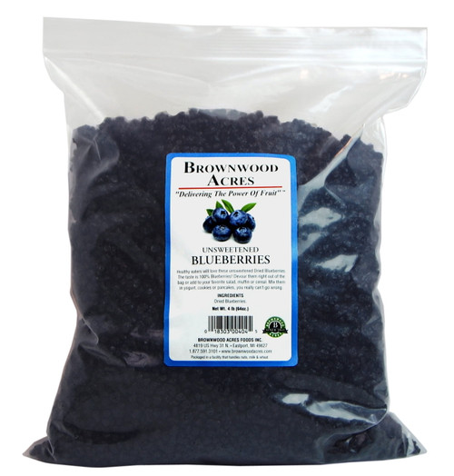 Unsweetened Dried Blueberries - 4 Pound Bag