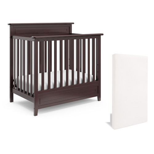 Storkcraft Petal 4-in-1 Convertible Baby Crib With Mattress Espresso