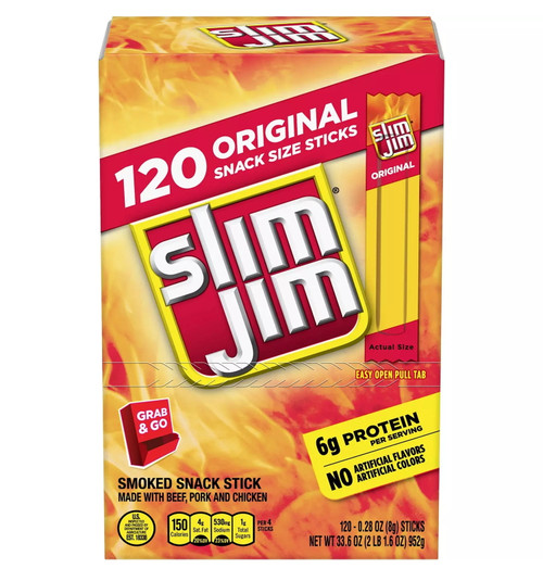 Product Of Slim Jim Original 120 Count.