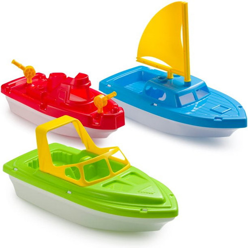 Toy Boat Bath Toys - Childrens Toy Boat Combo 3 Pack Kids Beach Toys Set Of 3 Includes X1 Sail Boat, X1 Speed Boat, And X1 Tugboat Toy Boat Combo For Swimming Pool, Beaches And Tubs