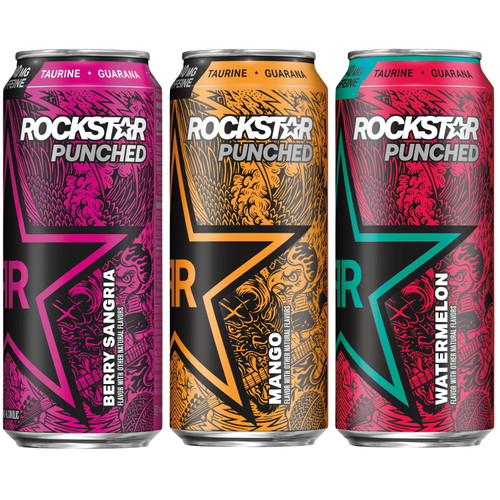 Rockstar Punched 3 Flavor Variety Pack Energy Drink, 16 Fl Oz, 12 Cans