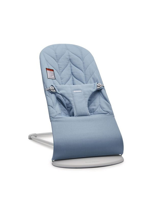Babybjorn Bouncer Bliss, Light Grey Frame, Petal Quilt Cotton - Blue