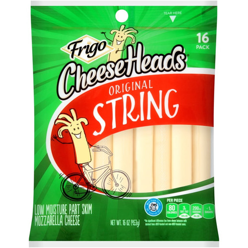 Frigo Cheese Heads Original Mozzarella String Cheese, 16 Oz, 16 Ct