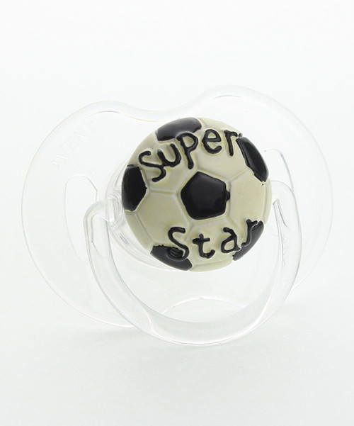 Black Soccer Ball Pacifier