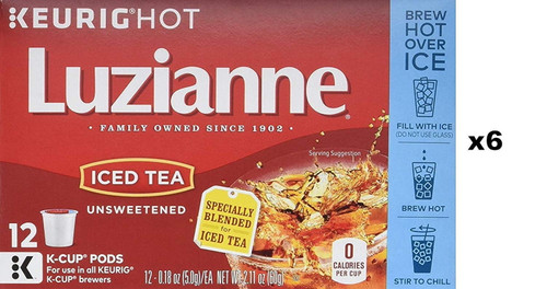 Luzianne Iced Tea, Unsweetened Single Serve Tea Cups, 72 Count