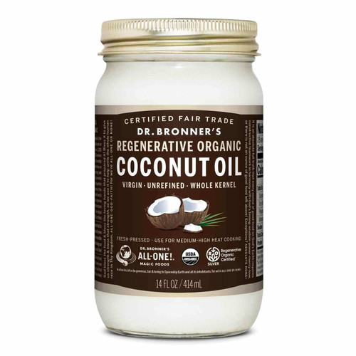 Dr. Bronners Fair Trade Organic Whole Virgin Coconut Oil - 14 Oz (414 Ml)