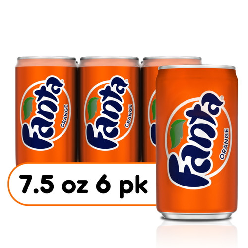 Fanta Orange Soda Fruit Flavored Soft Drink, 7.5 Fluid Ounce, 6 Pack