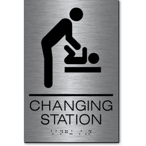 Changing Station Men Sign-steel / Black (4 Units)