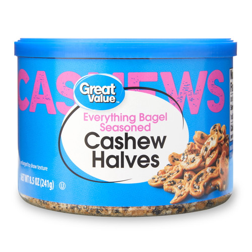 Great Value Everything Seasoned Cashew Halves, 8.5 Oz
