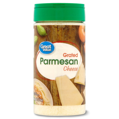 Great Value Grated Parmesan Cheese, 8 Oz