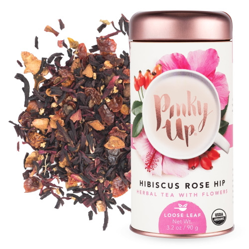 Pinky Up Organic Hibiscus Rosehip Loose Leaf Tea 32 Ounce Tin, 25 Servings