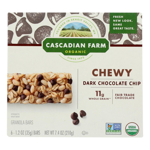 General Mills, Cascadian Farm, Snack Bars, Kosher, Chocolate Chip, 12 Ct, 7.4 Oz