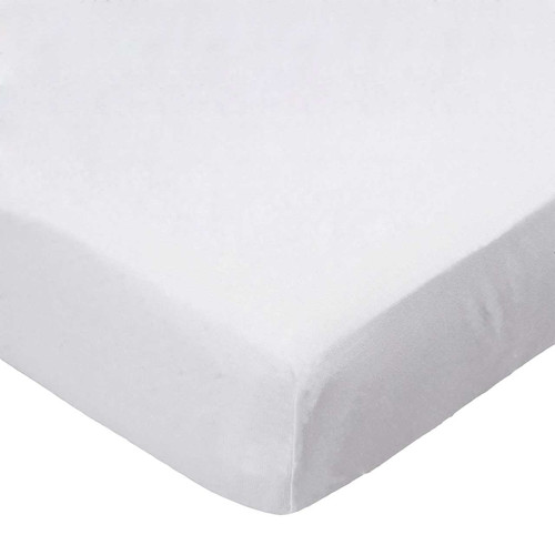 Sheetworld Fitted 100% Cotton Flannel Pack N Play Sheet Fits Graco Square Play Yard 36 X 36, Flannel - White