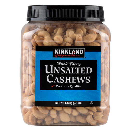 Kirkland Signature Whole Fancy Unsalted Cashews, 2.5 Lbs