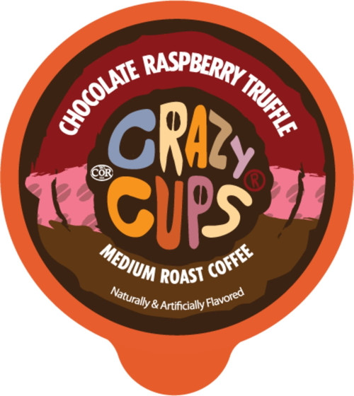 Crazy Cups Chocolate Raspberry Truffle Coffee Pods, Medium Roast, 22 Count For Keurig K-cup Machines