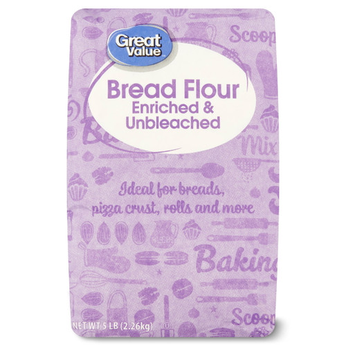 Great Value Enriched And Unbleached Bread Flour, 5lb Bag