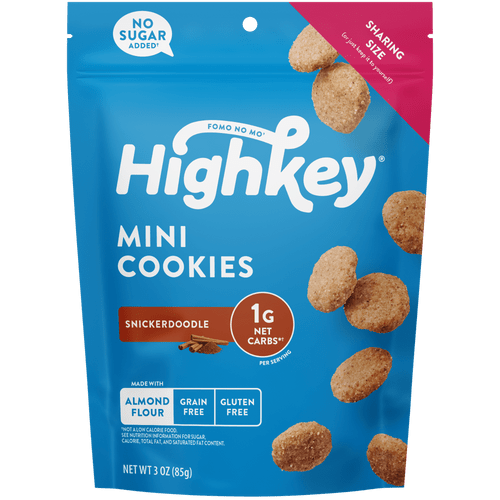 Highkey Sugar Free Cookie, Low Carb Keto Snack, Gluten-free, Snickerdoodle, 3oz