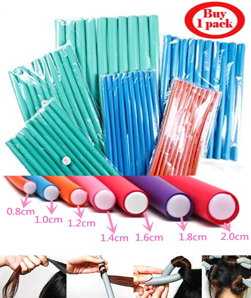 Professional Flexi Rods For Hair,hair Roller Curler Set, 9 Inch In Length, 10 Pcs Each Pack, Random Color, One Pack
