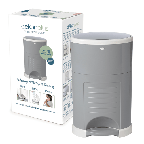 Dekor Plus Hands-free Diaper Pail, Gray