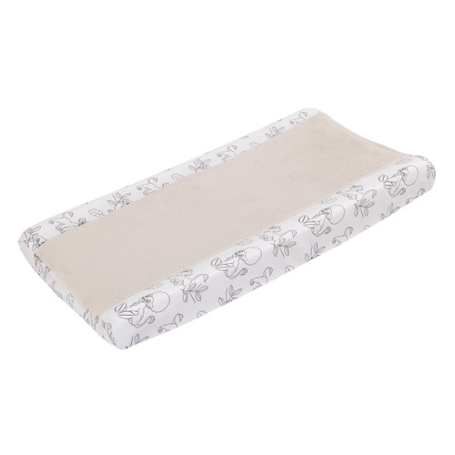 Disney 100% Polyester Fits Standard Diaper Changing Pad Cover, 1 Pack White Animal Print