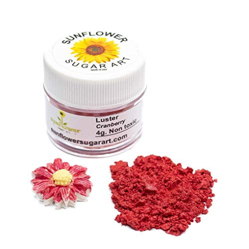 Cranberry Edible Luster Dust | Edible Powder & Dust | Food Grade Luster Dust For Decorating, Fondant, Baking | Polvo Matizador | Cakes, Vegan Paint, & Dust | Sunflower Sugar Art