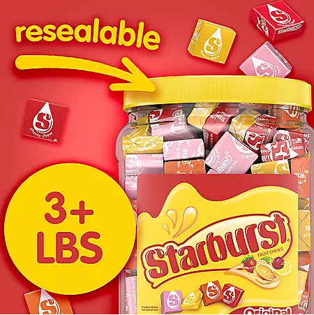 Starburst Original Fruity Chewy Candy Bulk Jar, 3lbs 6oz